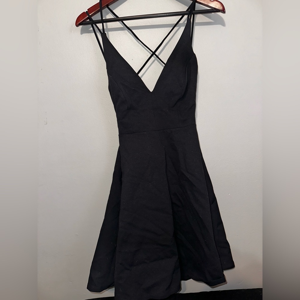 Black Mini Dress with Open Back